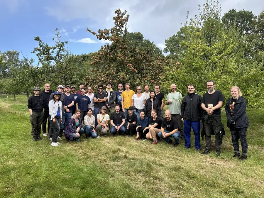 The InnoGames team together in an orchard on Social Day 2026
